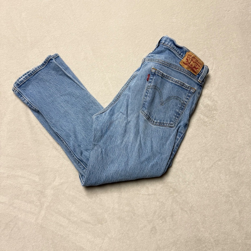 Levis 501 Original Cropped Distressed Jeans Light Wash Blue W30 L26 36200-0128